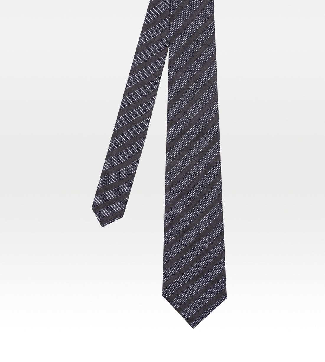 Cravate en soie rayé bleu marine &amp; blanc