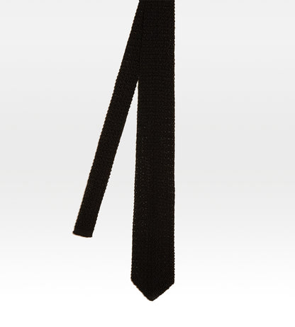 Black silk knit tie