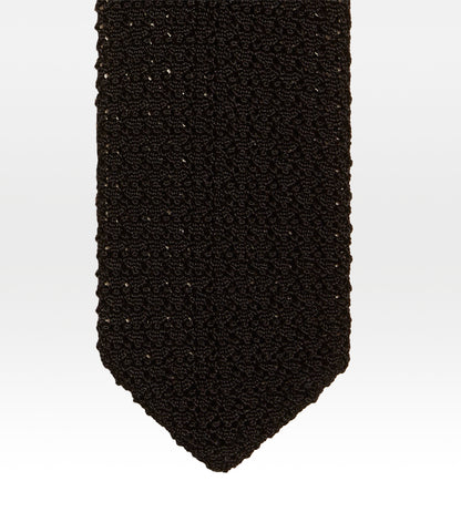 Black silk knit tie