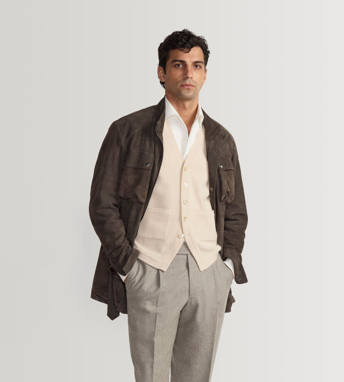 Gilet sans manche beige