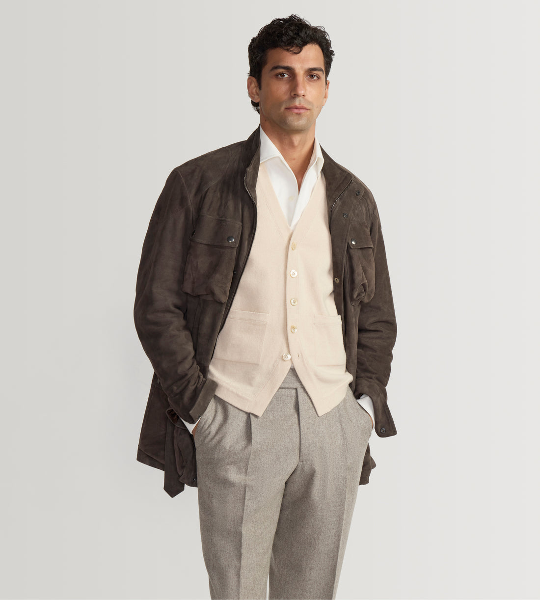 Gilet sans manche beige