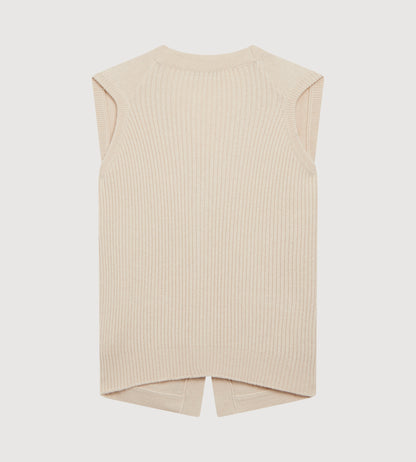 Gilet sans manche beige