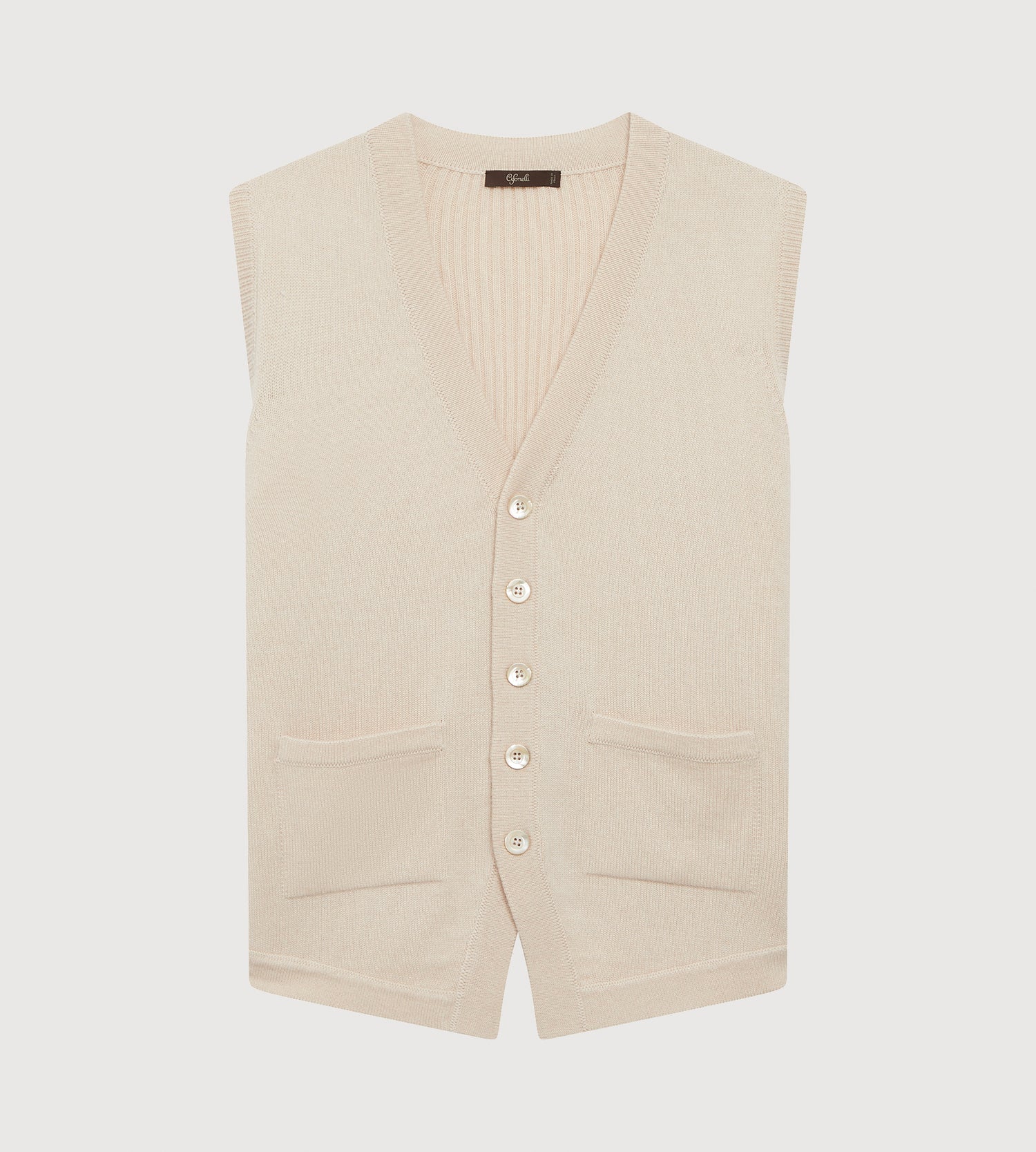 Gilet sans manche beige