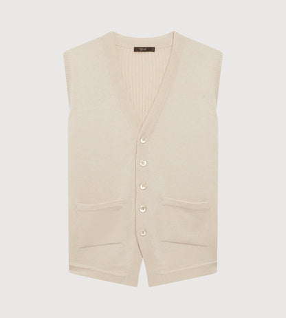 Gilet sans manche beige