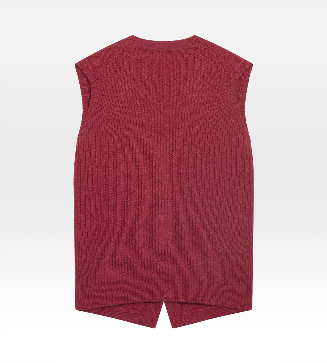 Gilet sans manche en cachemire framboise