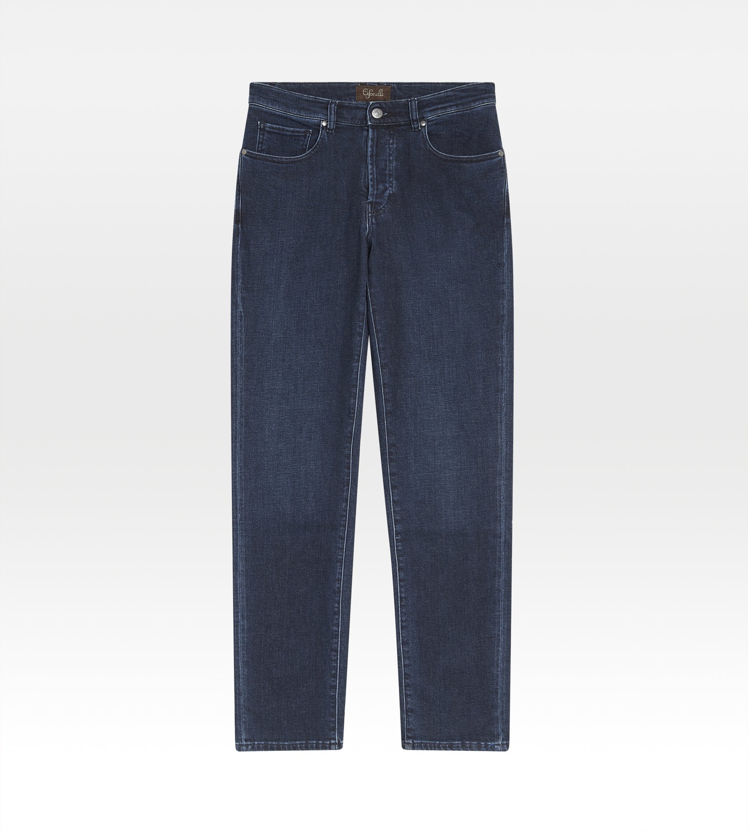 Jeans en coton &amp; cachemire bleu marine