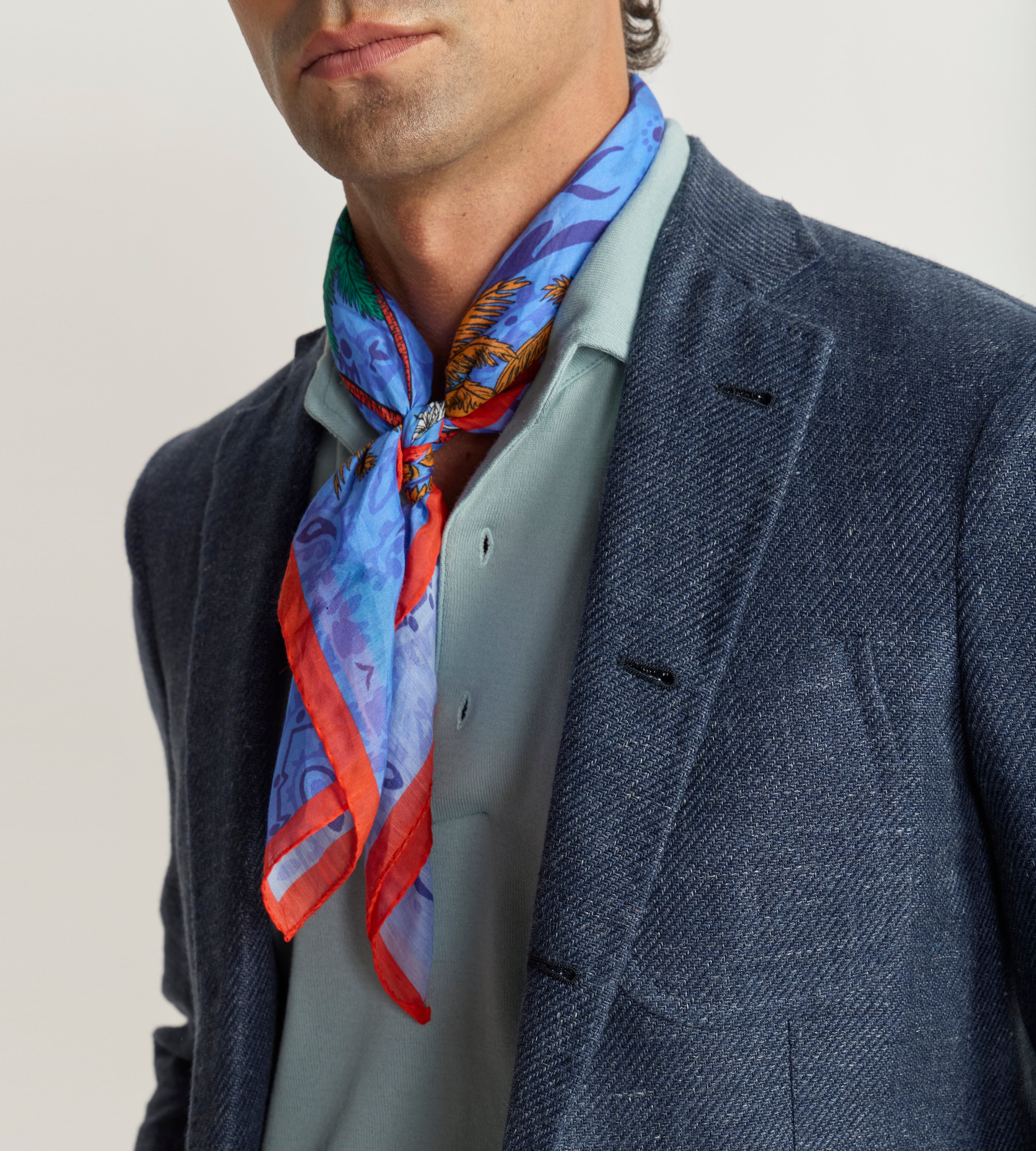 Scarf 80% cotton &amp; 20% silk Blue