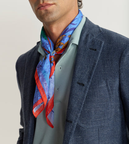 Scarf 80% cotton &amp; 20% silk Blue