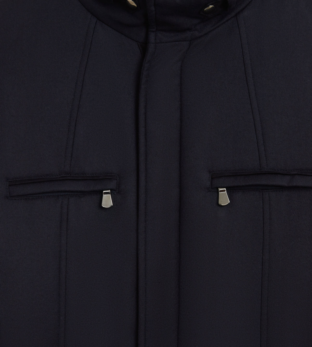Parka bleu marine en laine déperlante