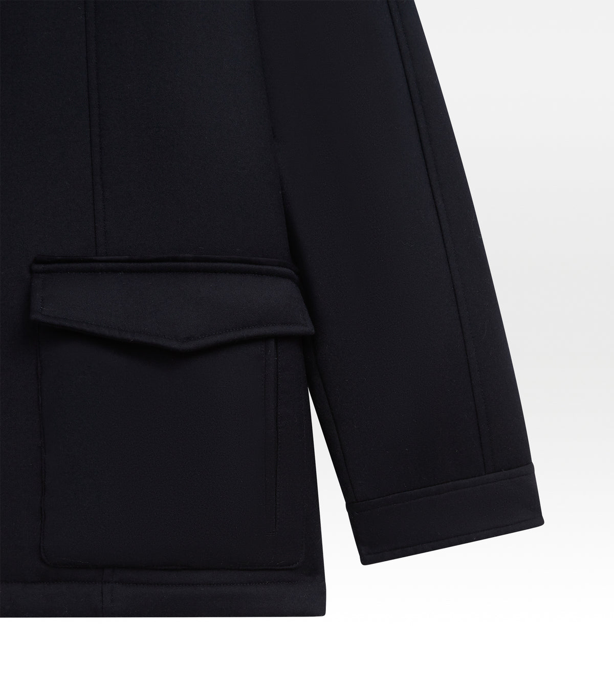 Parka bleu marine en laine déperlante