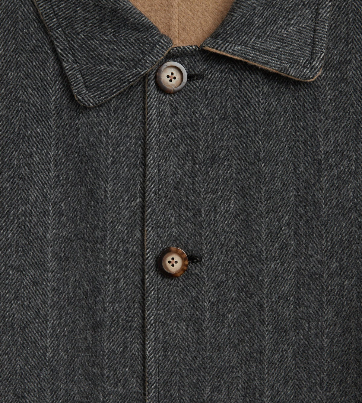 Manteau réversible en cachemire à motif chevrons