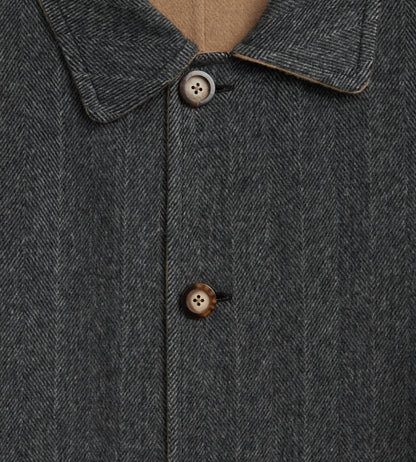 Manteau réversible en cachemire à motif chevrons