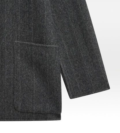 Manteau réversible en cachemire à motif chevrons