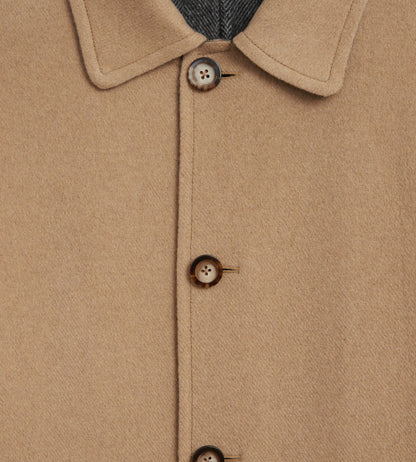 Manteau réversible en cachemire à motif chevrons