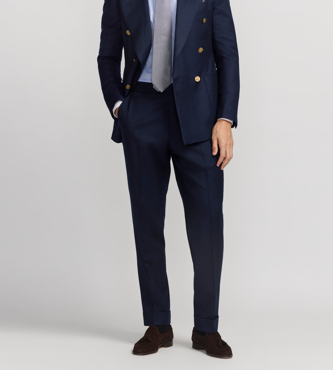 Pantalon en flanelle bleu marine