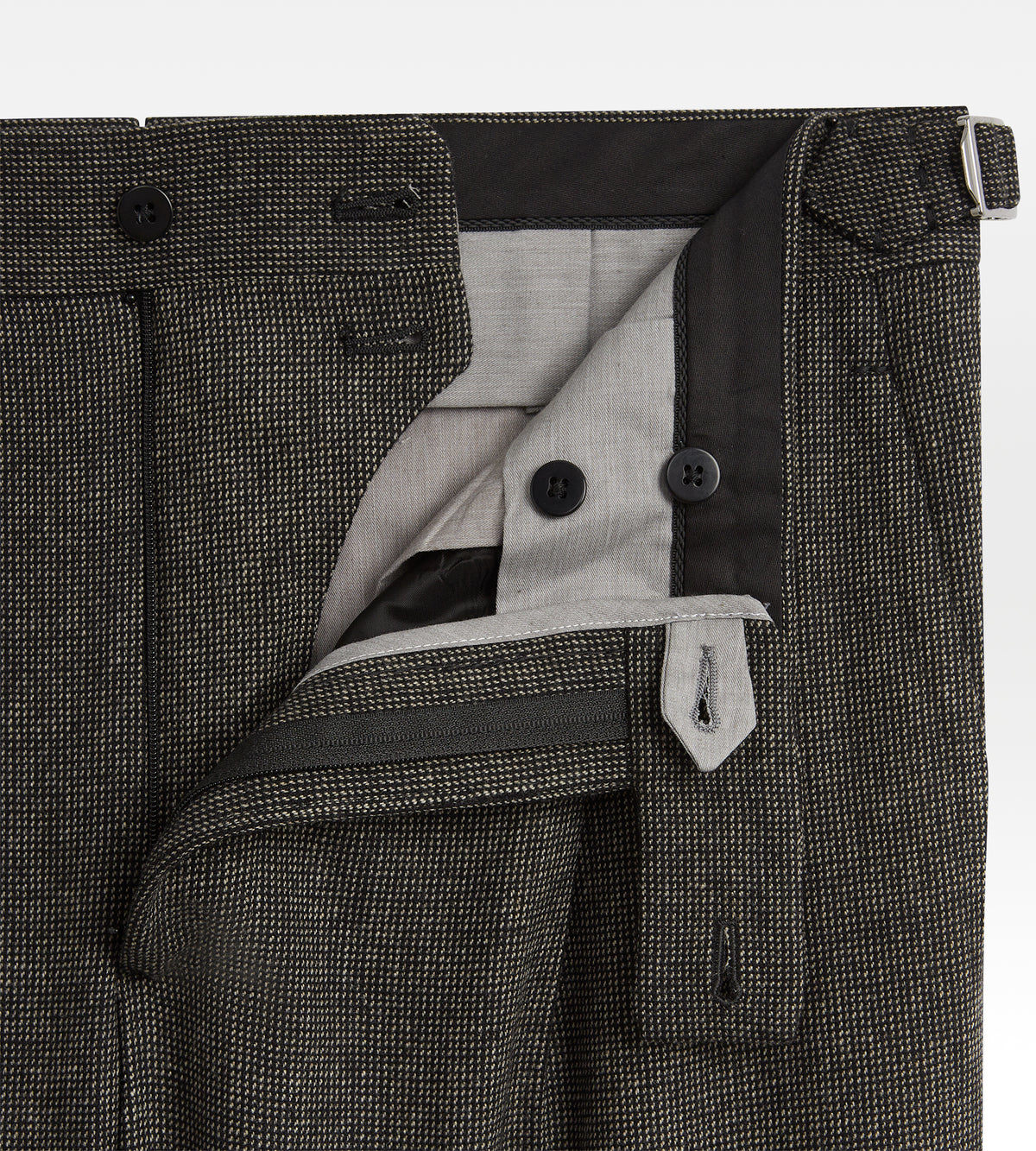 Costumes trois pièces en laine gris à motif caviar
