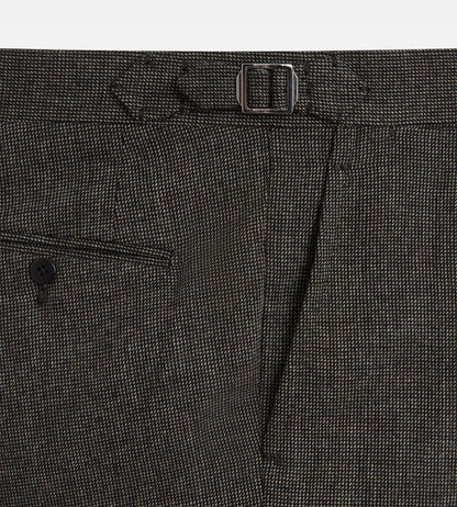 Costumes trois pièces en laine gris à motif caviar