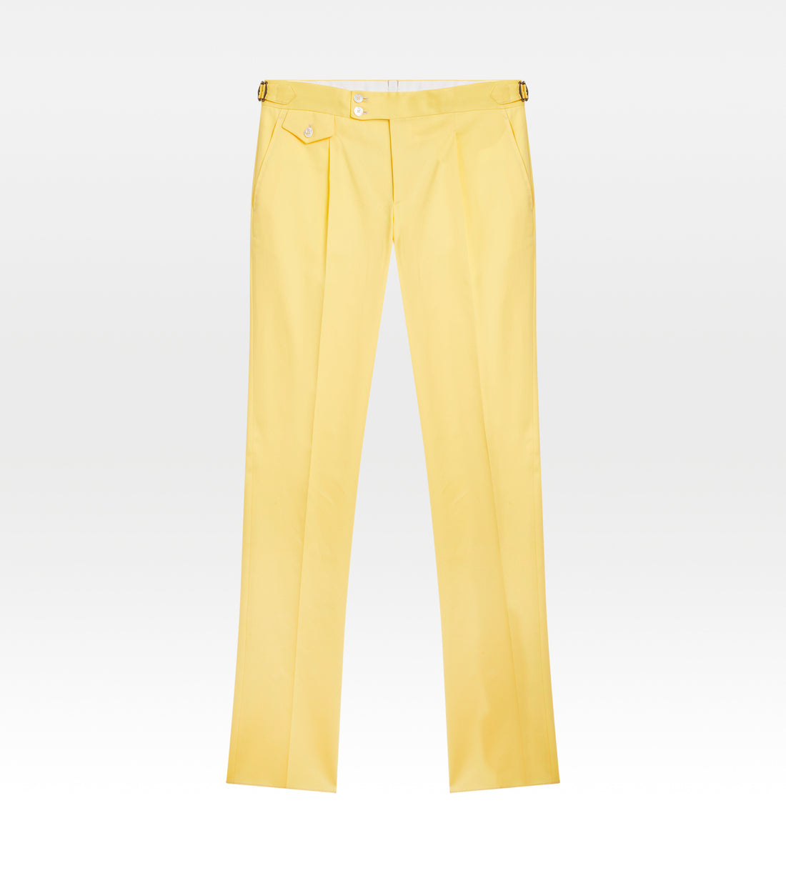 Pantalon sartorial en coton jaune