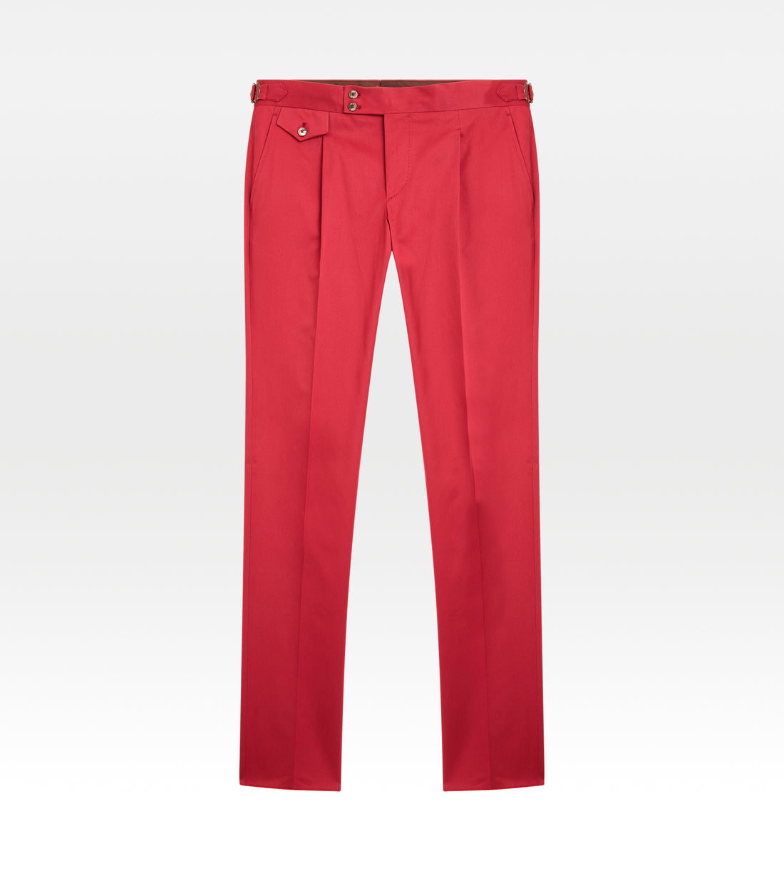 Pantalon sartorial en coton framboise