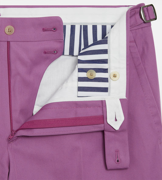 Pantalon classique en coton rose