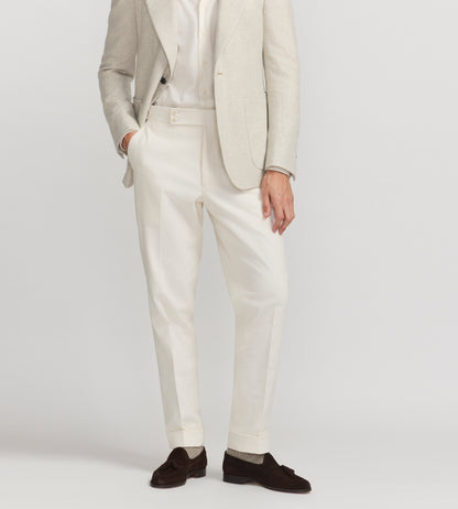 Pantalon en coton blanc cassé