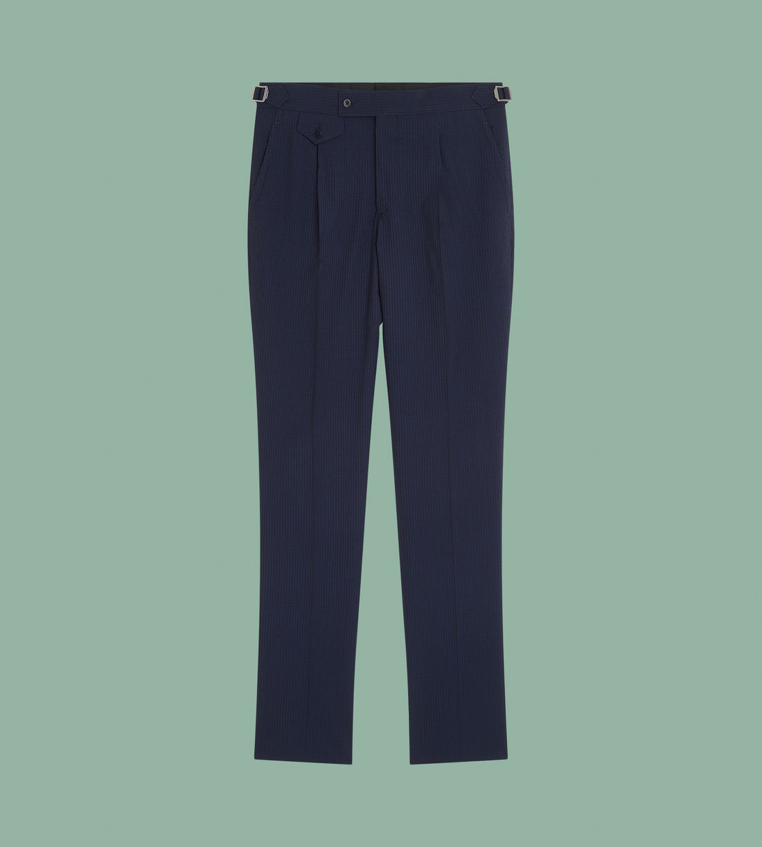 Pantalon bleu marine en seersucker