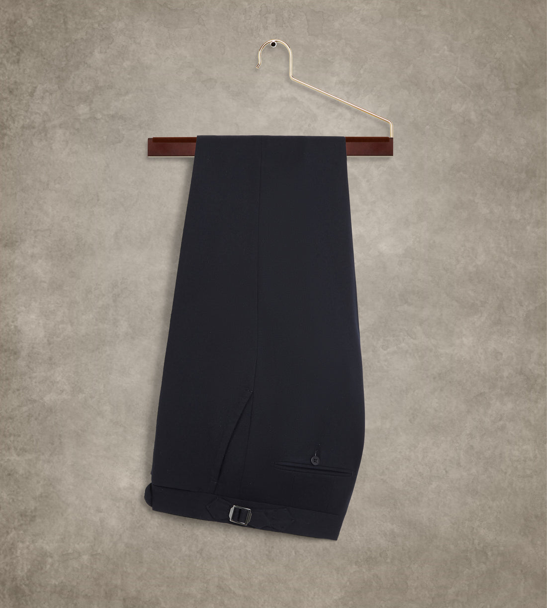 Pantalon bleu marine en flanelle de laine