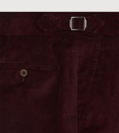 Pantalon en velours côtelé aubergine