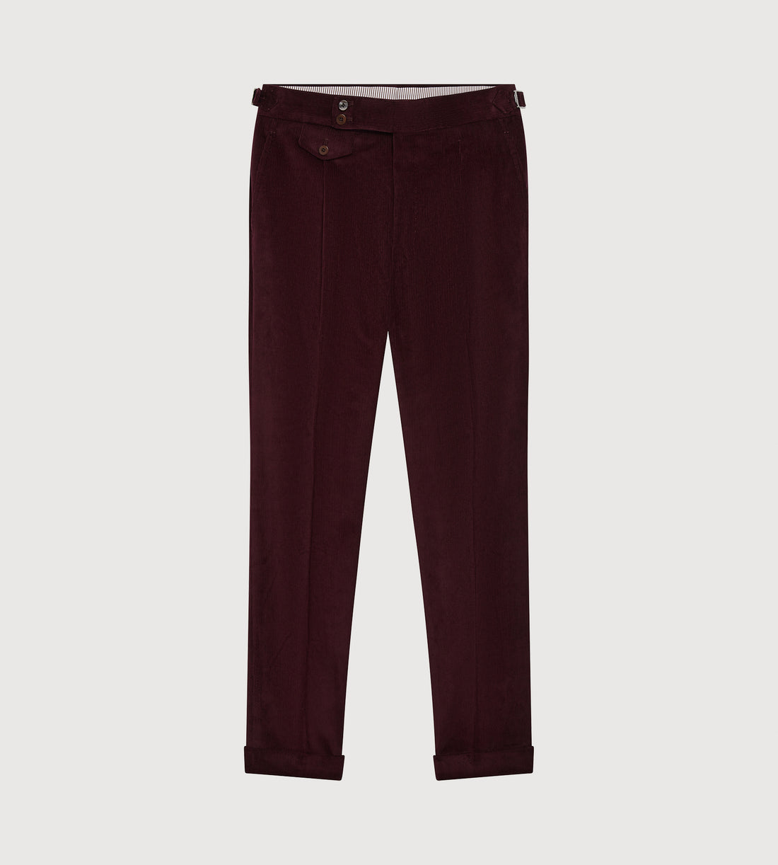 Pantalon en velours côtelé aubergine