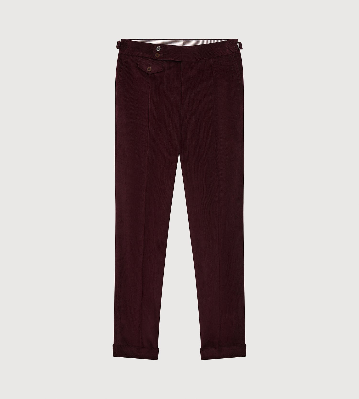 Pantalon en velours côtelé aubergine