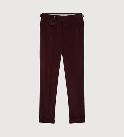 Pantalon en velours côtelé aubergine