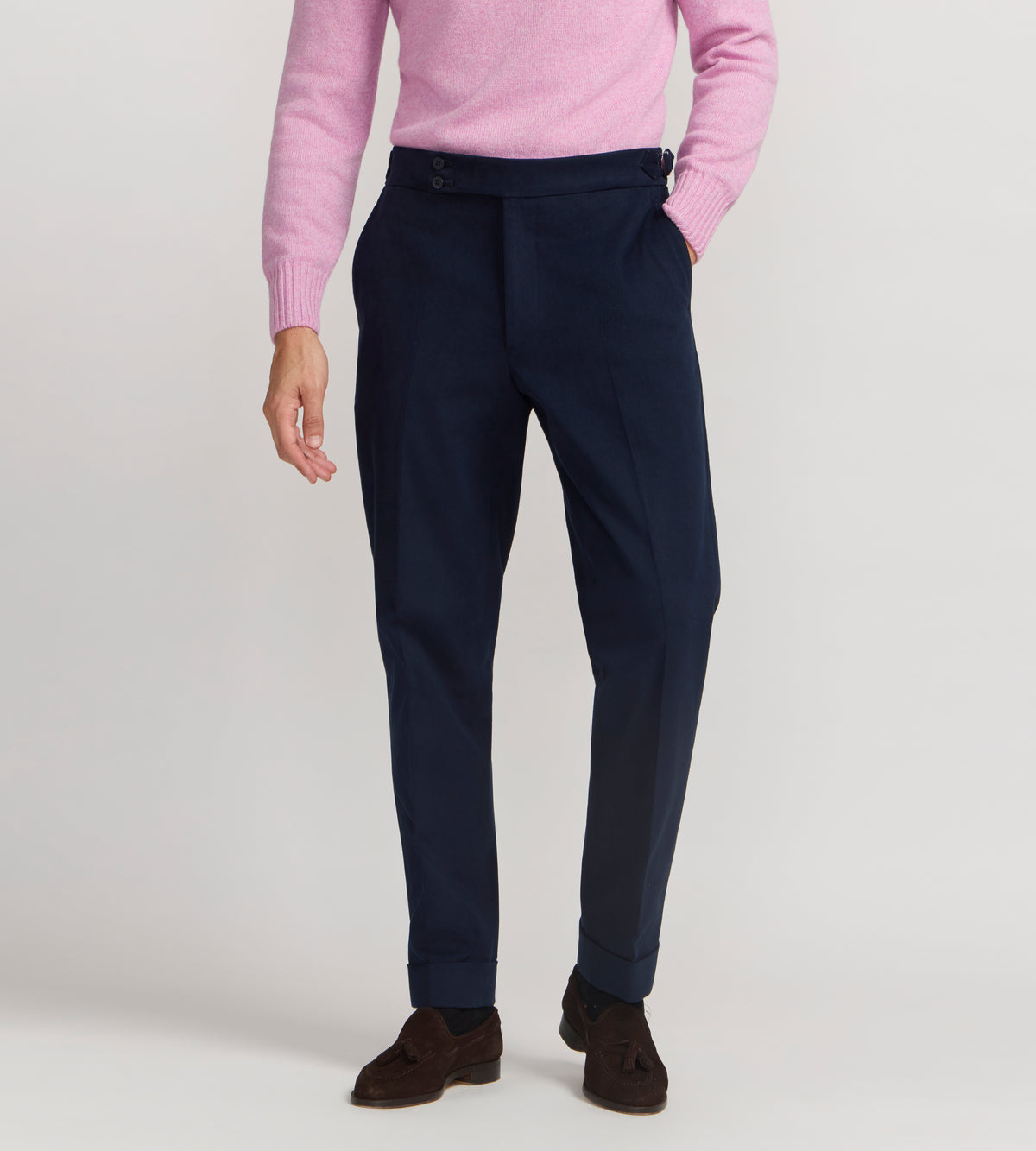 Pantalon en coton bleu marine