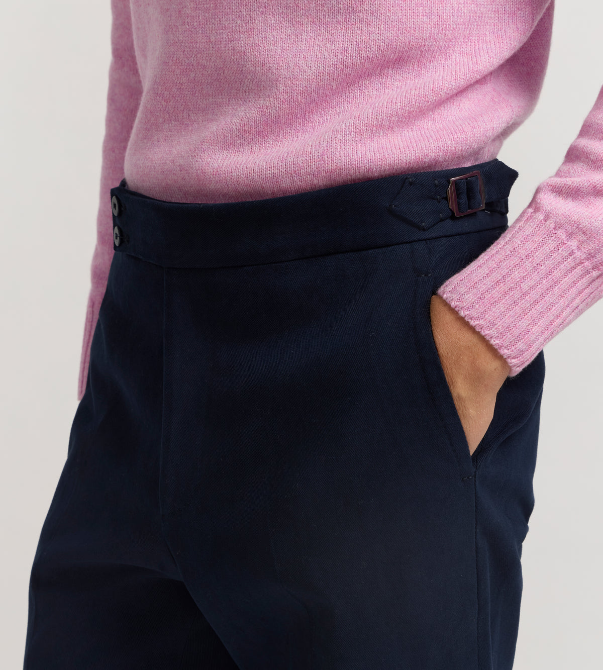 Pantalon en coton bleu marine
