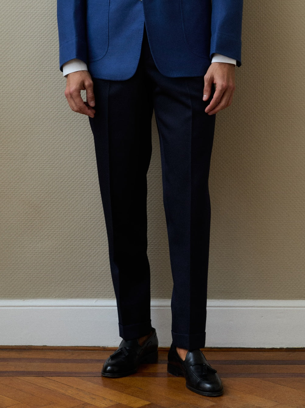 Pantalon bleu marine en twill