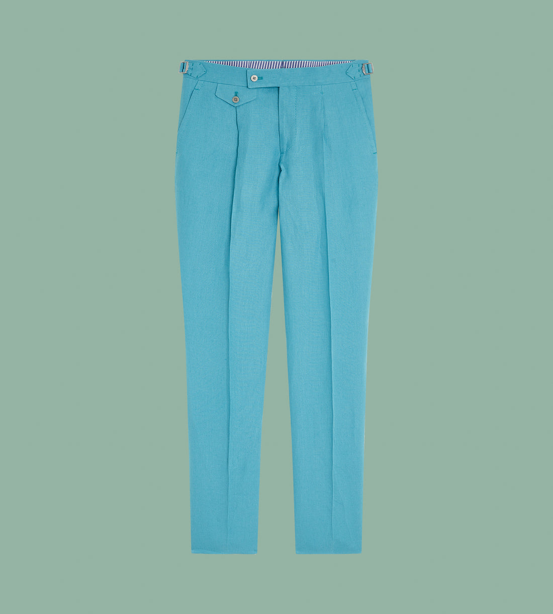 Pantalon turquoise en lin