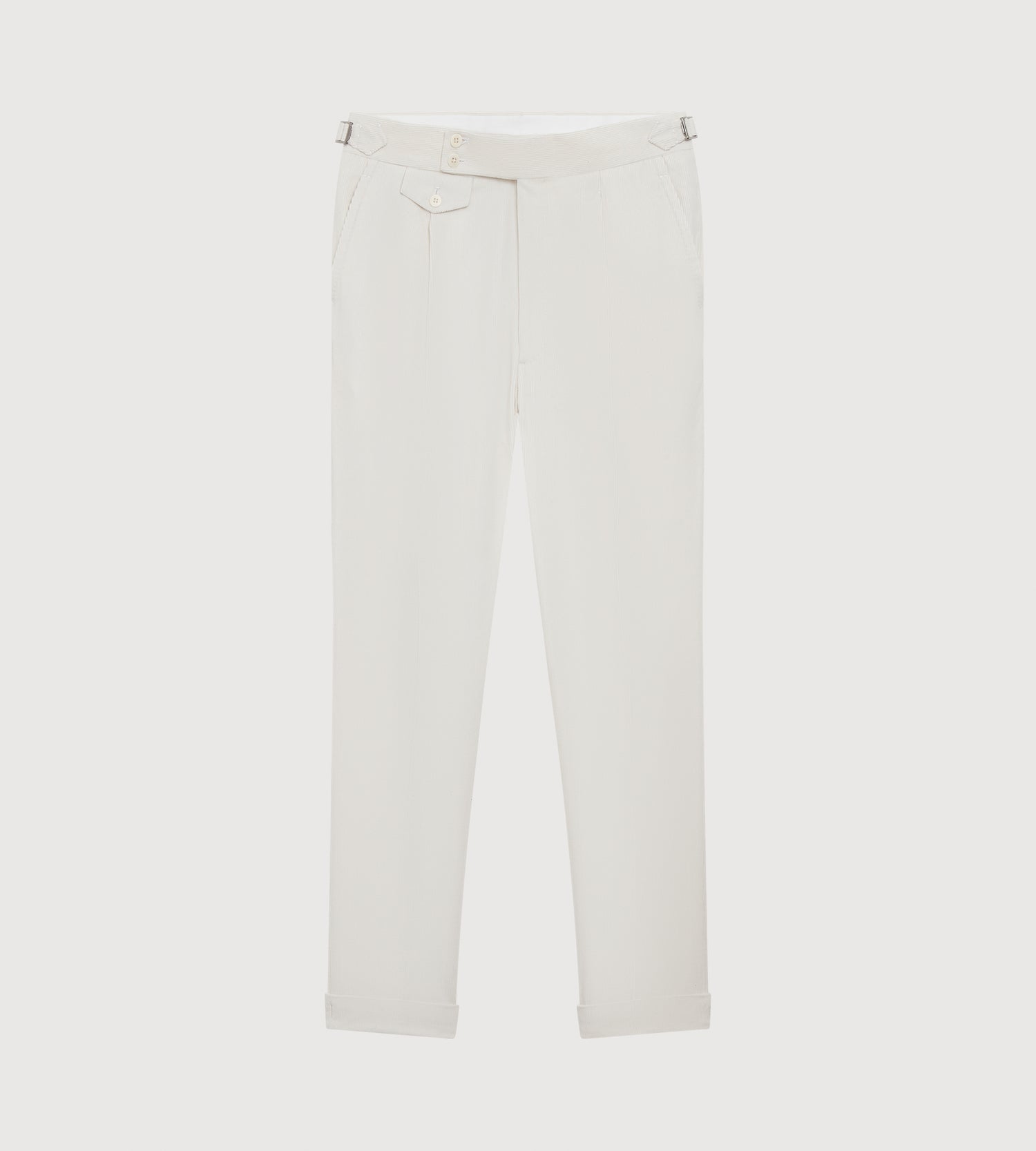 Pantalon en velours côtelé crème