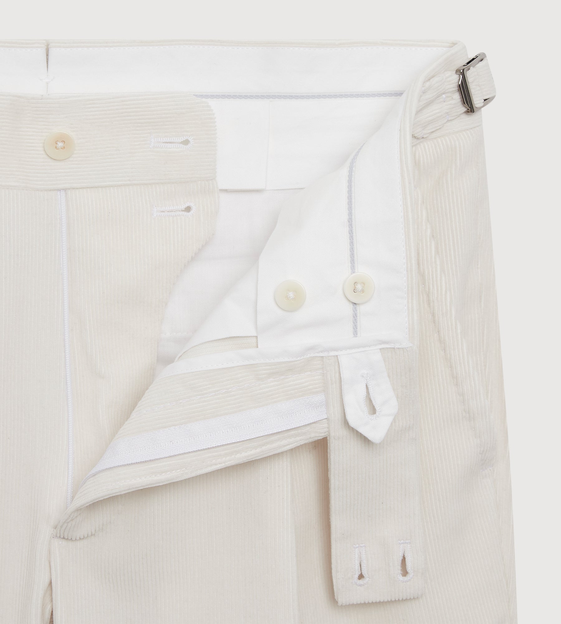 Pantalon en velours côtelé crème