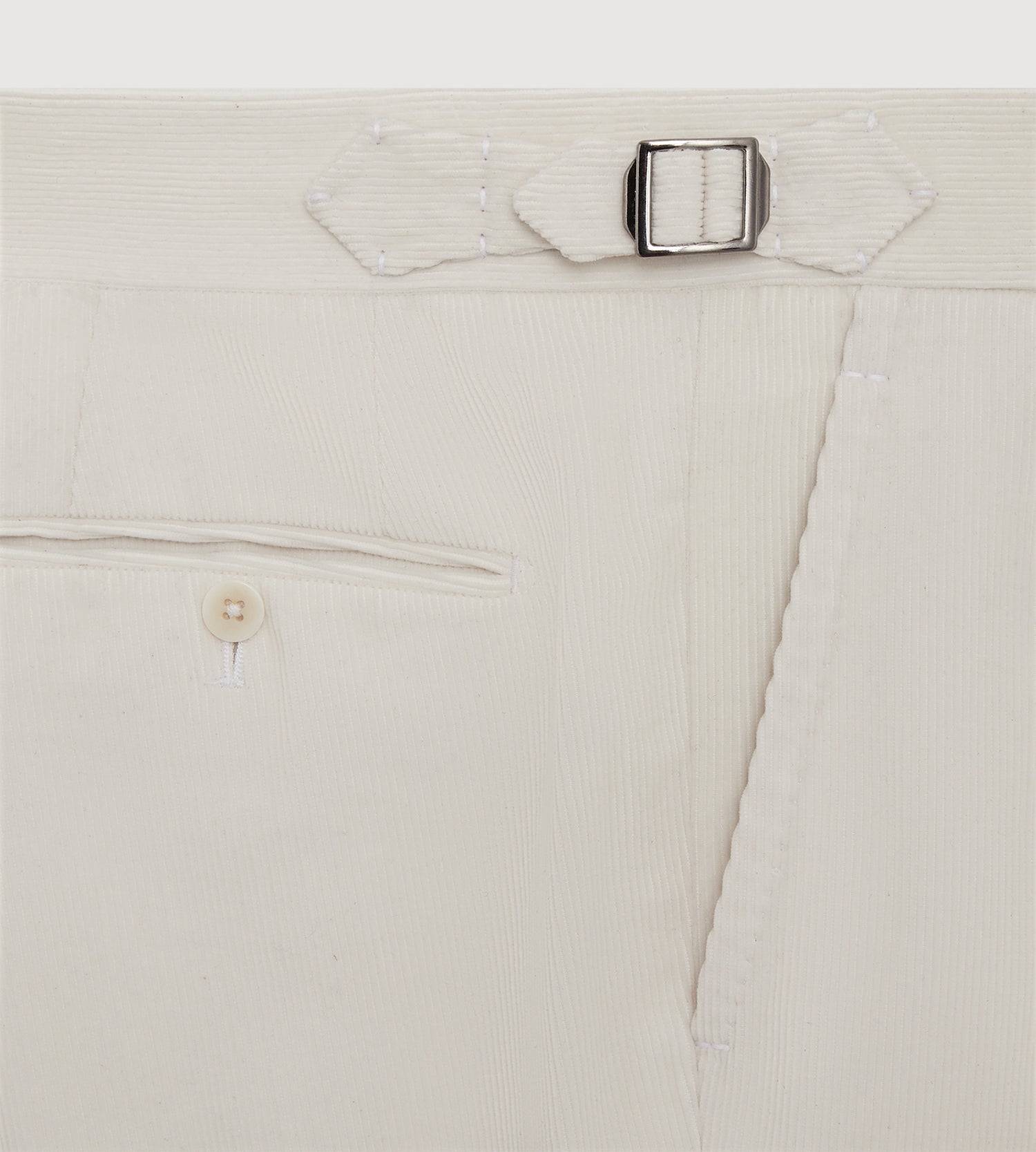 Pantalon en velours côtelé crème