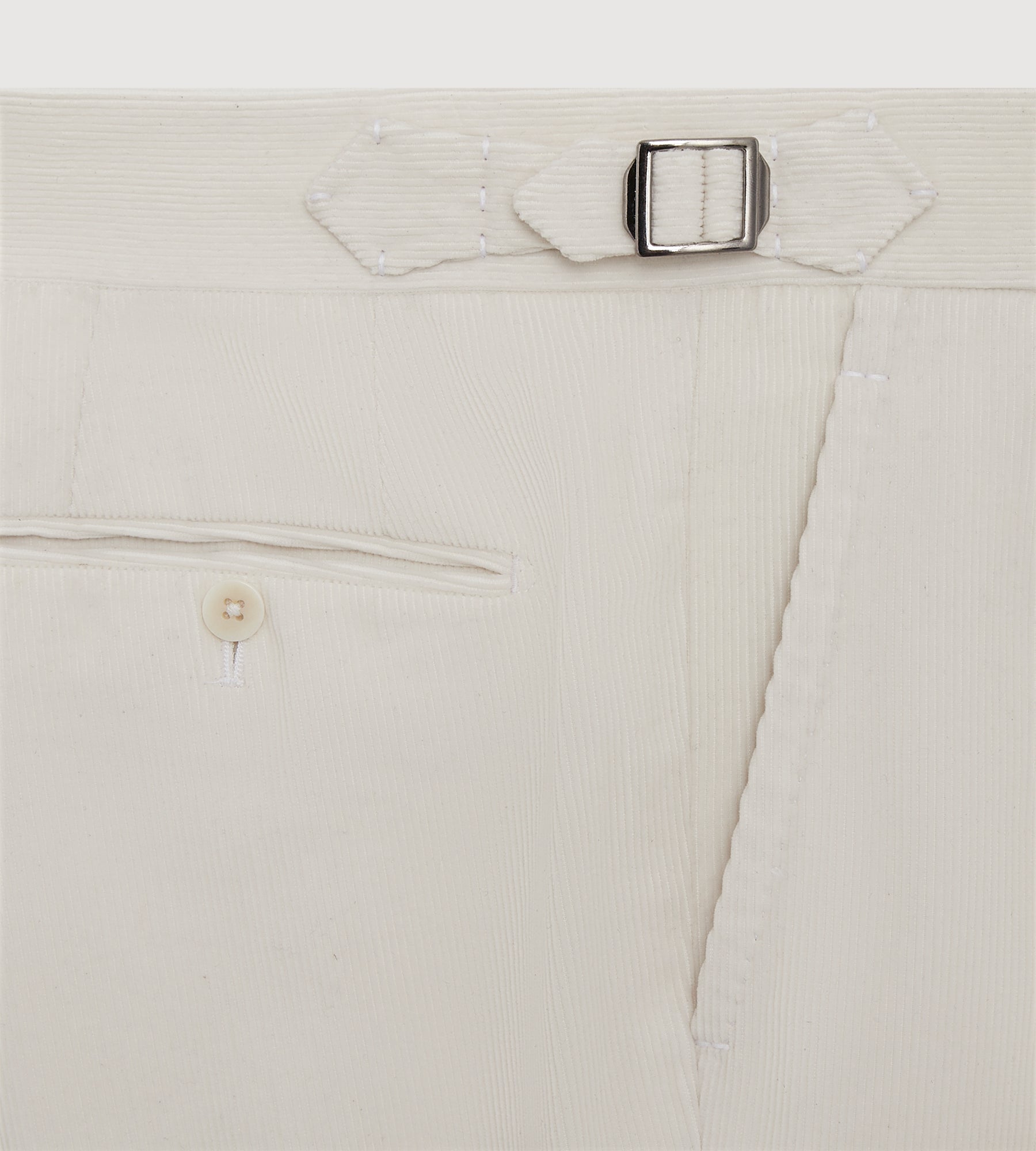 Pantalon en velours côtelé crème