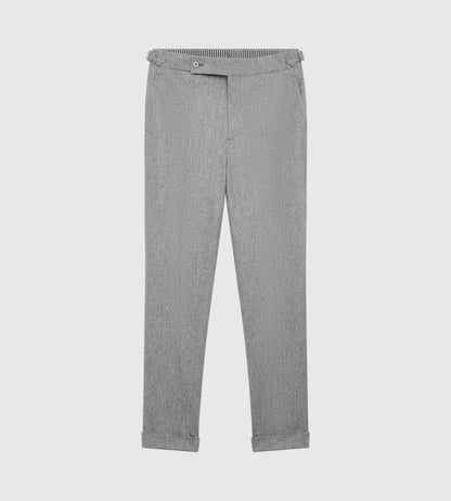 Pantalon en flanelle de laine gris clair