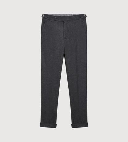 Pantalon en flanelle de laine gris foncé