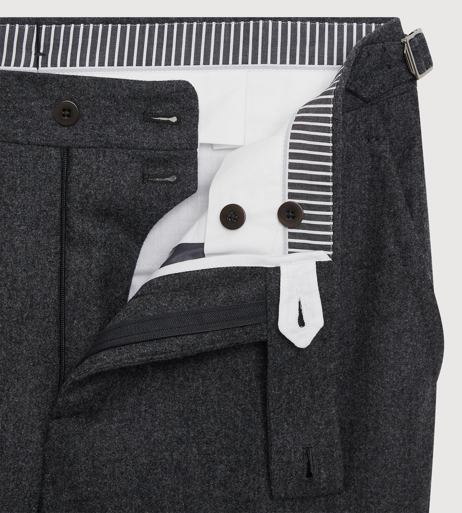 Pantalon en flanelle de laine gris foncé