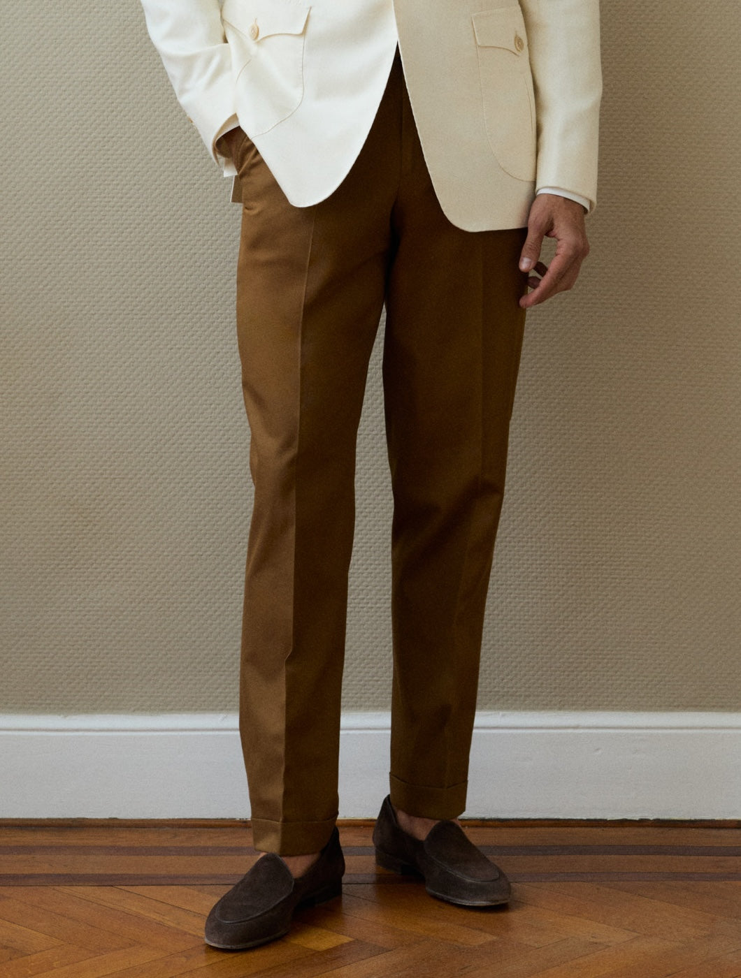 Pantalon tabacco en coton