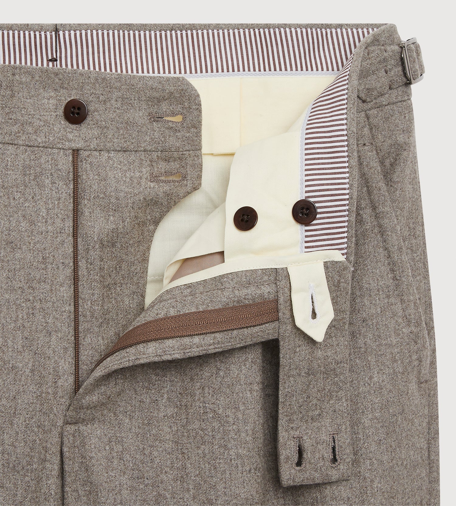 Pantalon en flanelle de laine taupe