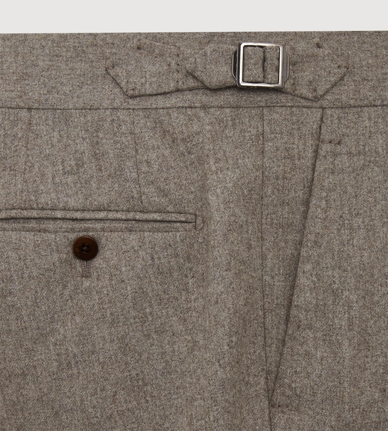 Pantalon en flanelle de laine taupe