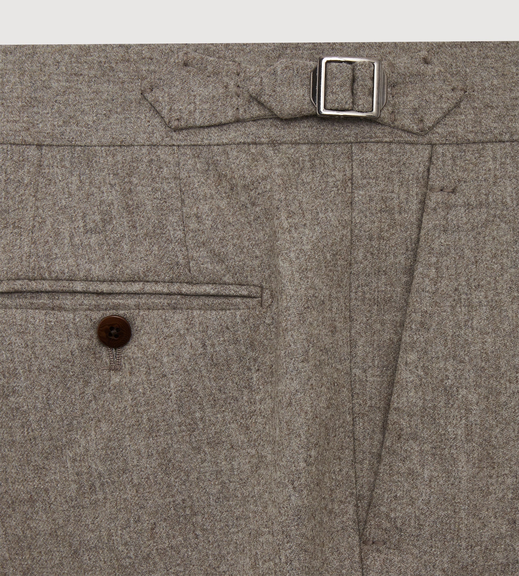 Pantalon en flanelle de laine taupe