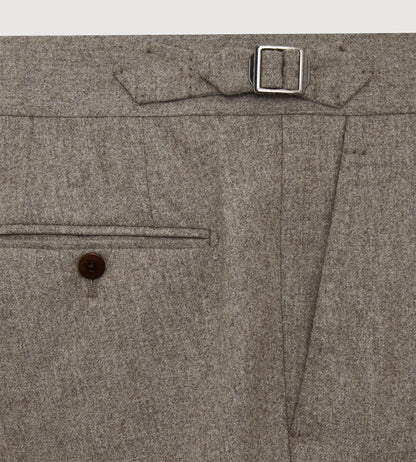 Pantalon en flanelle de laine taupe