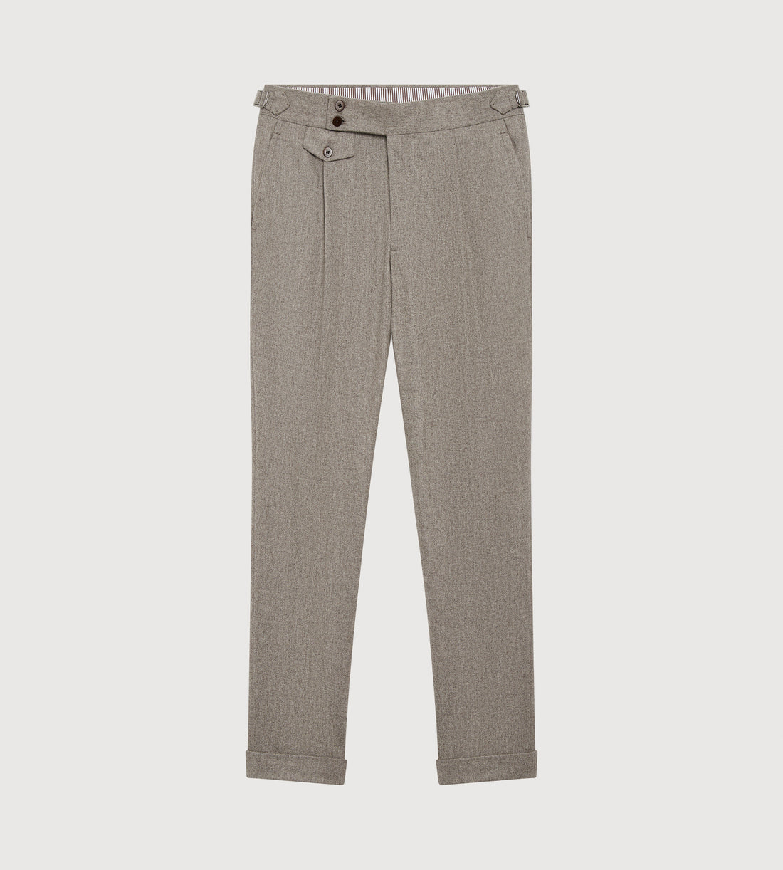 Pantalon en flanelle de laine taupe