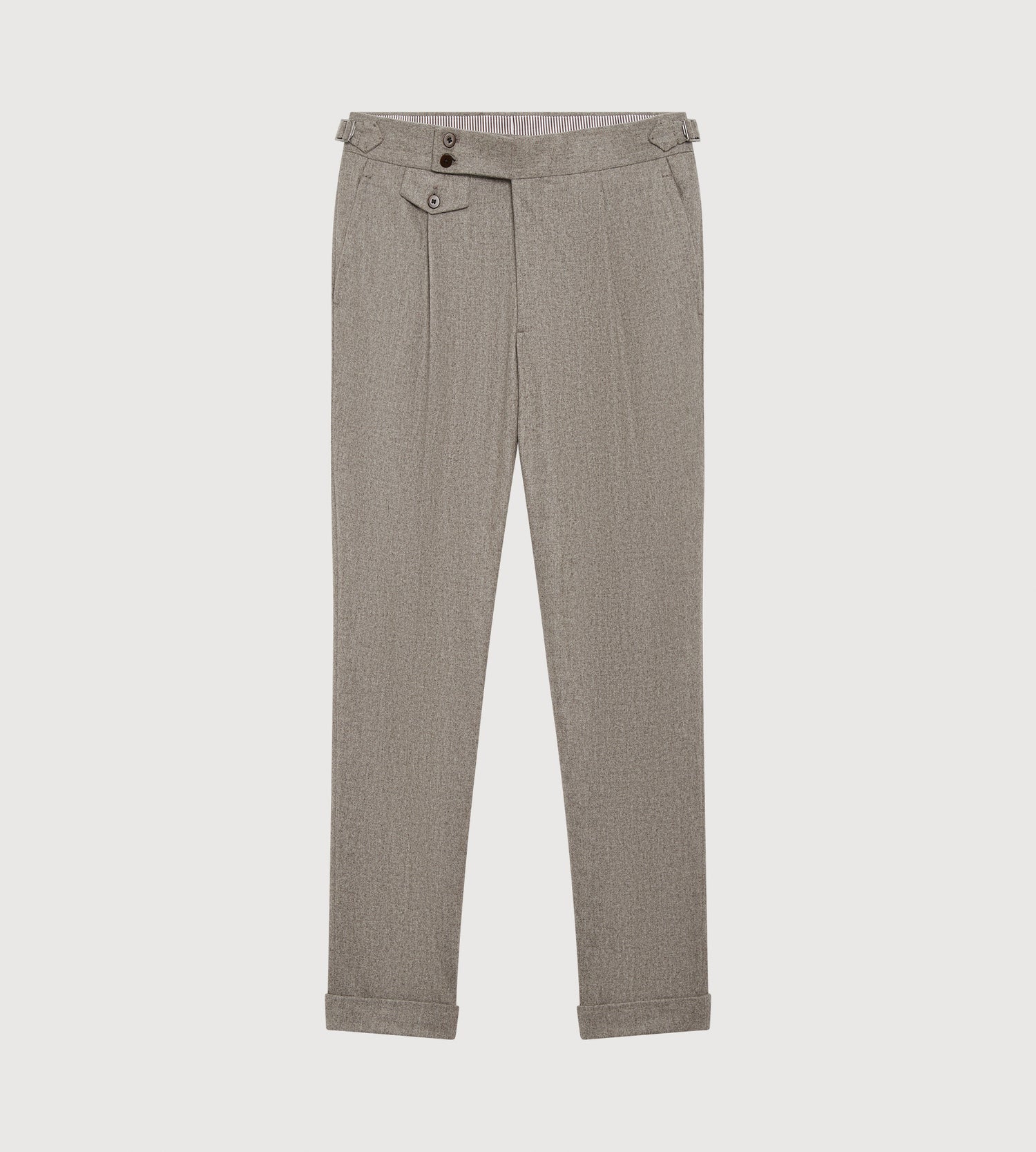 Pantalon en flanelle de laine taupe
