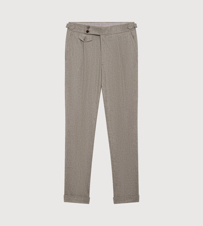 Pantalon en flanelle de laine taupe